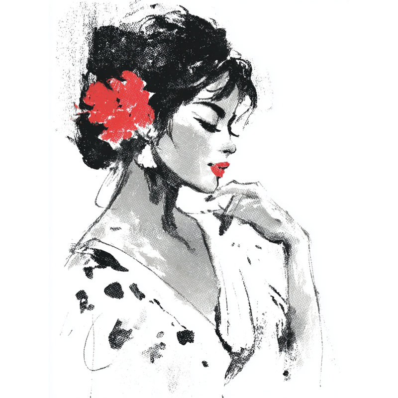 «Flamenco Beauty», art mural sur toile tendue