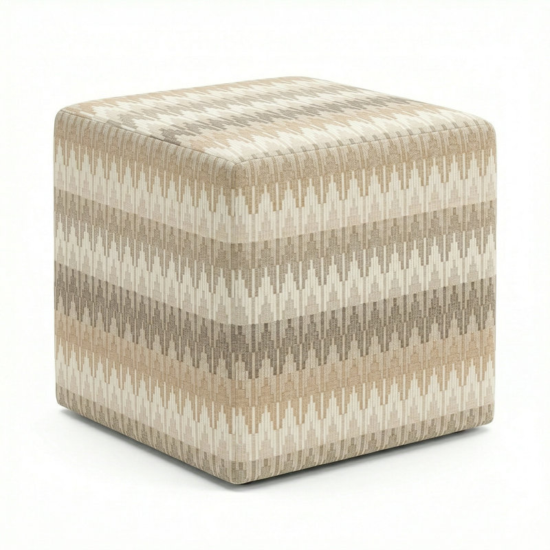 Berlin Gardens Lilly Hive 20" Square Pouf, Gray/Beige