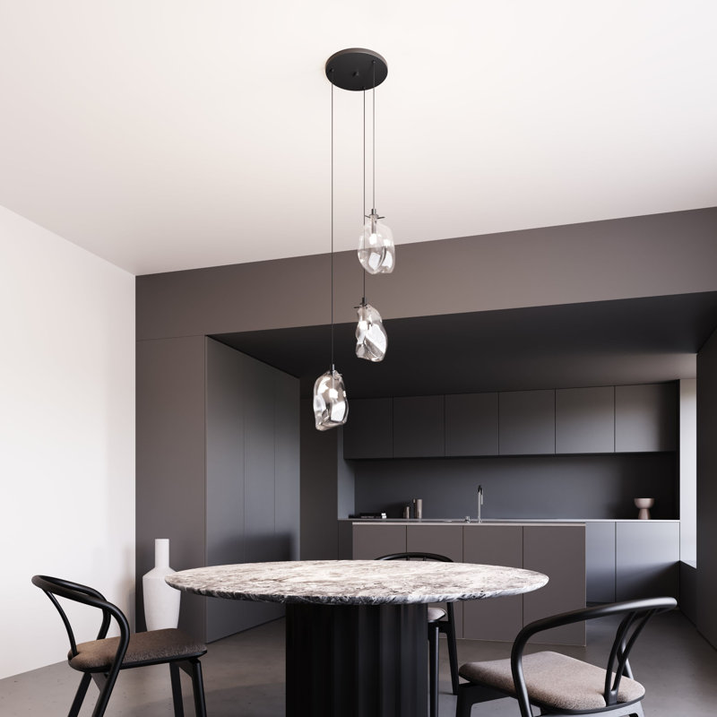 Liquid 3 - Light Pendant, 22" H x 22.5" W x 22.5" D, Poured White