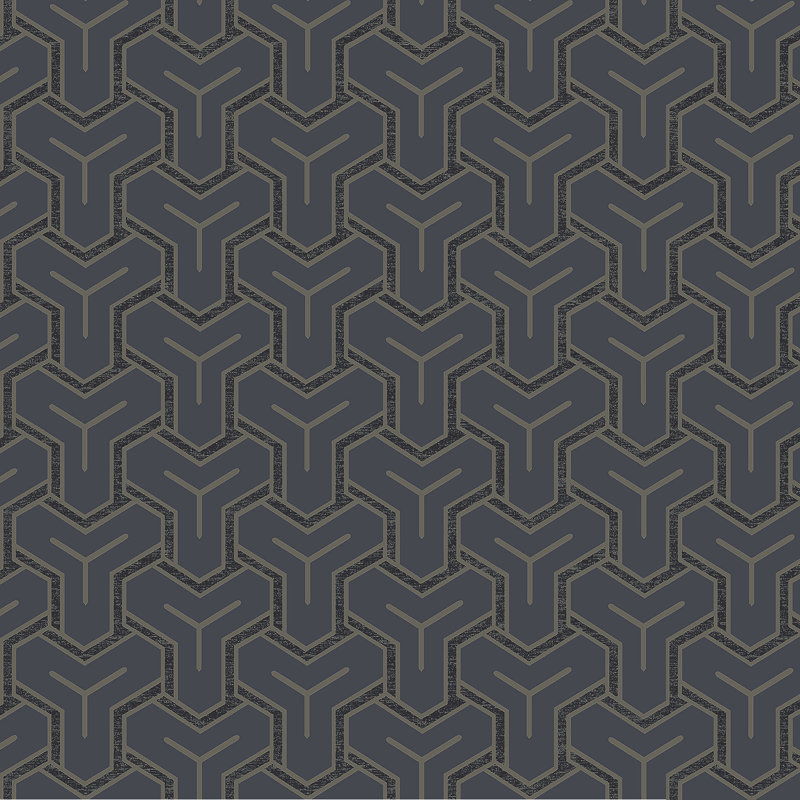 Gautier Non-Pasted Geometric Wallpaper Roll, Blue