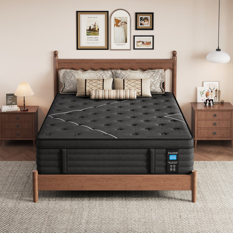 14" Pocket Spring Hybrid Firm Mattress in a box Zero Pressure Motion Isolation for Quality Sleep Queen Size, Full