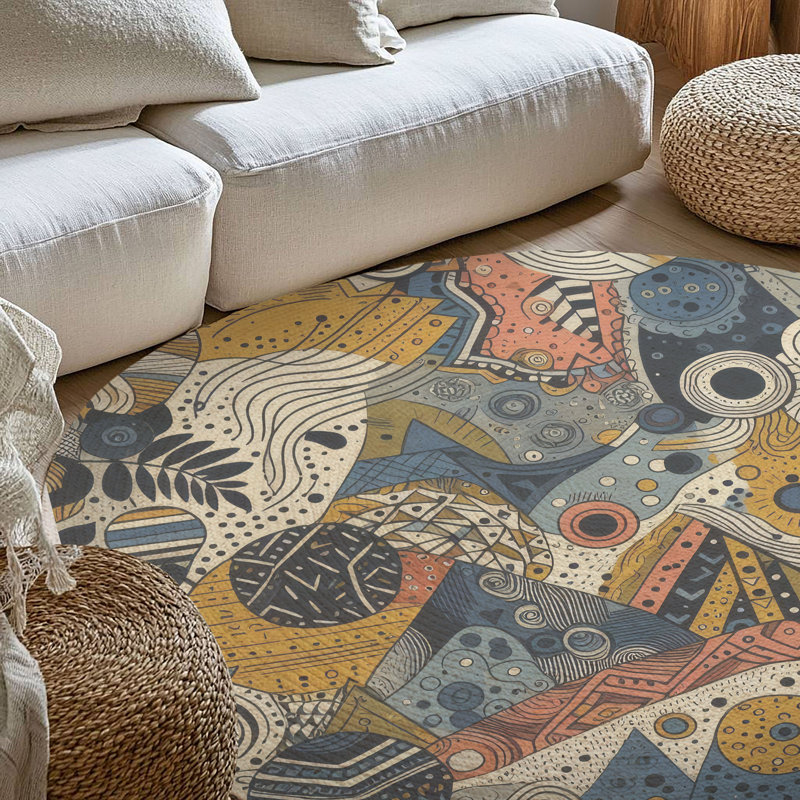 Tapis tressé Vivid Whirl, Rond 5 pi