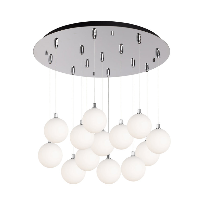 Bolla LED Pendant, Chrome, 13 Lights, 36 W