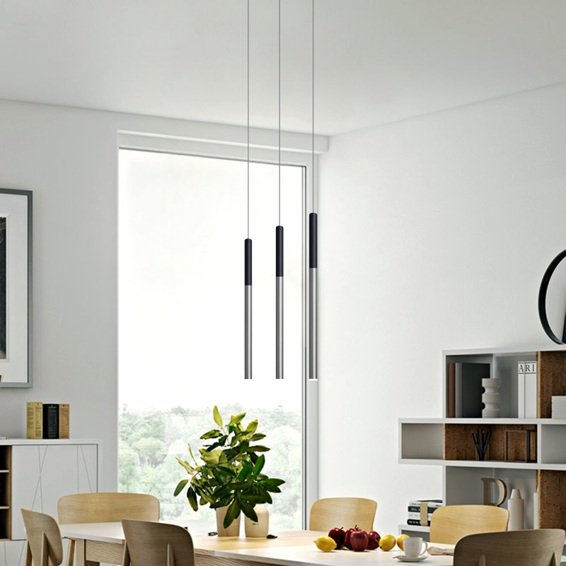 Baileyton 3 - Light Kitchen Island Pendant, Black Top and Brushed Nickel