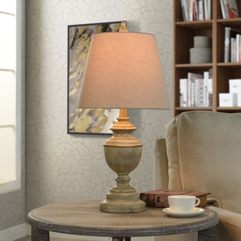 Gackle Resin Table Lamp, Weathered Gray