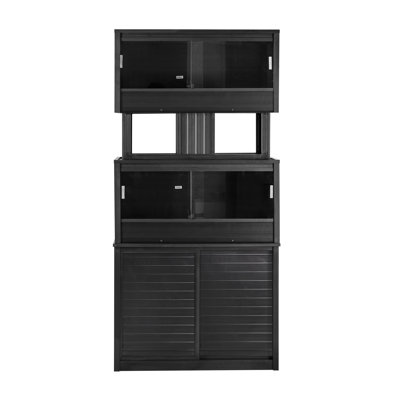 New Age Pet Ecoflex Two Medium Reptile Enclosures With Matching Stacker And Cabinet Stand Set In Black