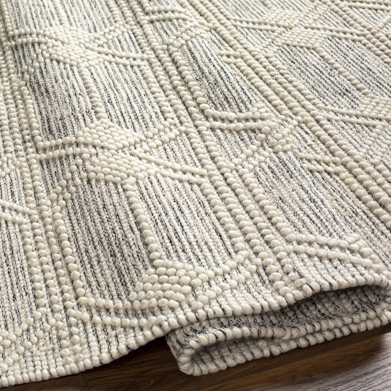 Tapis beige / gris à motif géométrique tissé à plat Anelisse, Rectangle 2 pi x 5 pi