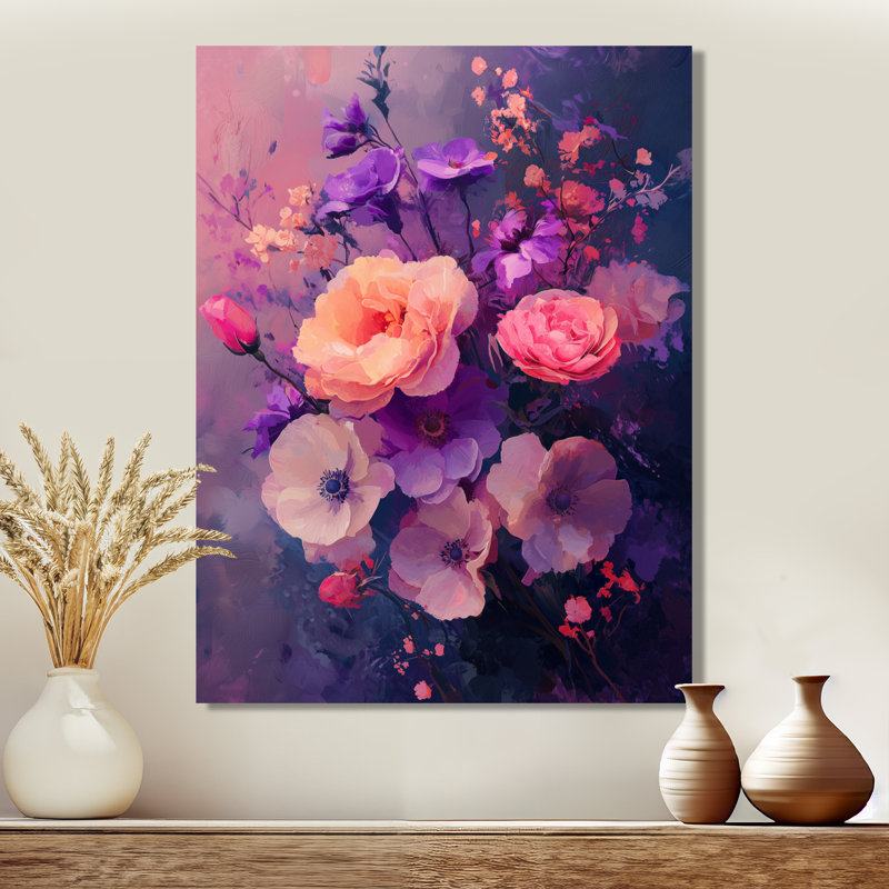 Sherita - Floral Wall Art Prints, H 20 po x l 12 po, Toile tendue, Ne s’applique pas