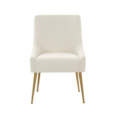 47cm H Boucle Upholstered Side Chair in Cream
