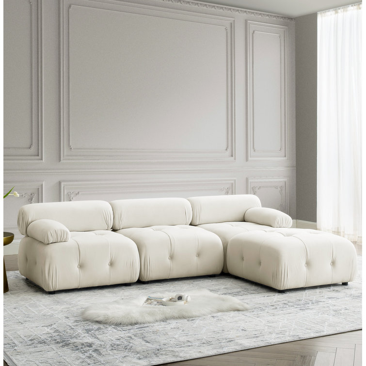 Modular Sectional Sofa, Button Tufted Designed L Shaped Couch Comfy Sofa (incomplete)