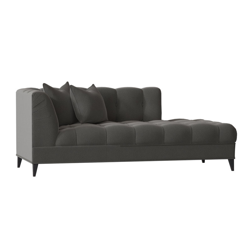 Dashing Upholstered Sectional Right Hand Facing, Stormy Onyx, Weathered Brass Small, Espresso