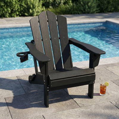 Kahn Folding Adirondack Chair with Cup Holder