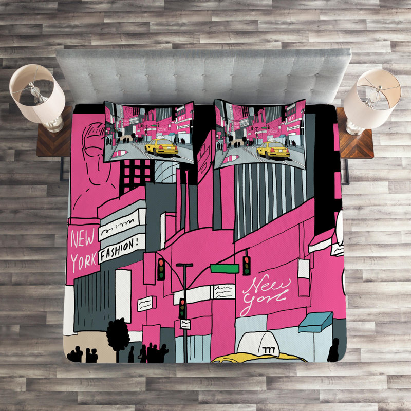 Modern & Contemporary Polyester Coverlet, King Bedspread + 2 Shams