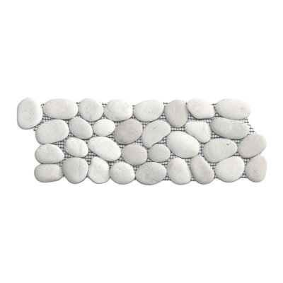 Motif de galets bruns résistants à l'eau Rio, en pierre naturelle Listello, 4 po x 12 po