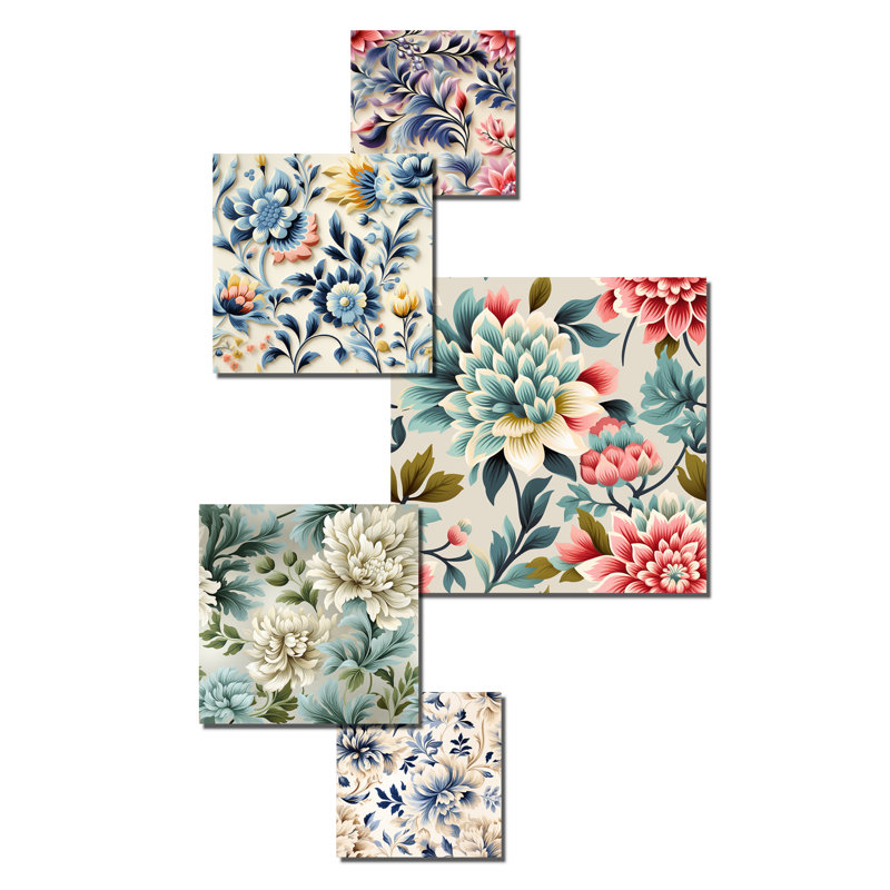 Brinson - ensemble d'art mural floral de 5
