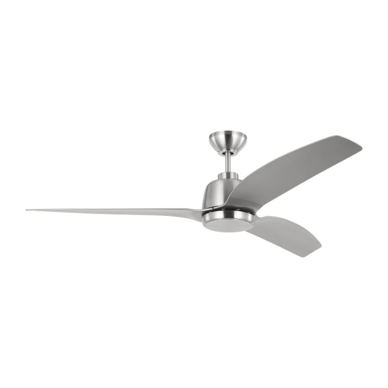 Carly LED Downrod Ceiling Fan, Brushed Steel, Silver, 15.40" H x 60" W x 60" D