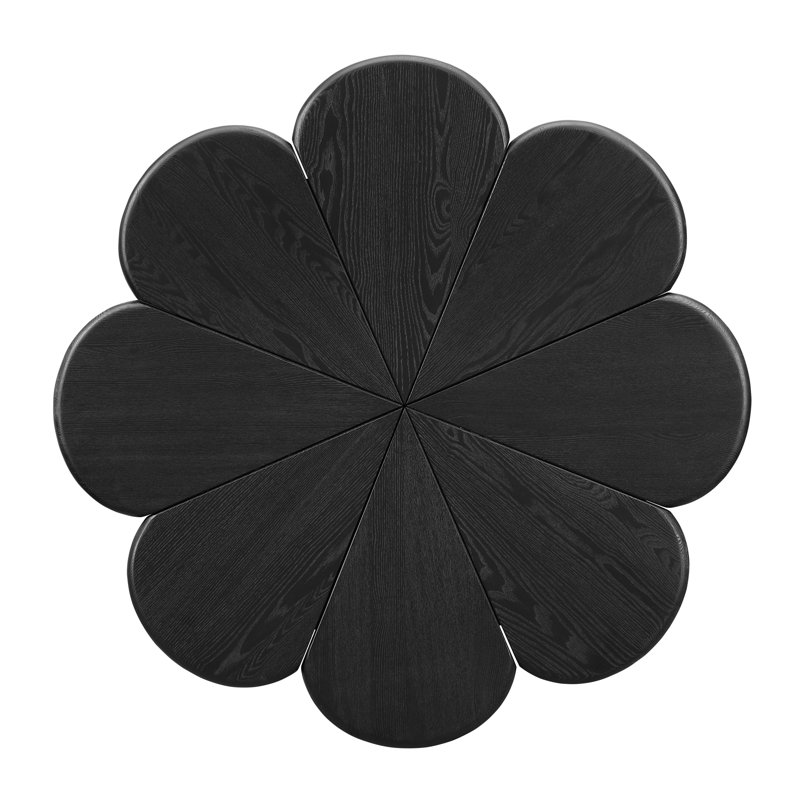Petal Solid Wood Coffee Table, Black