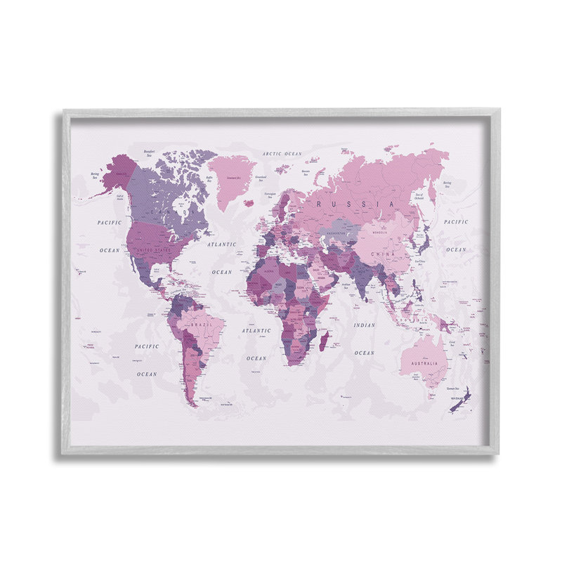 Art giclée sur carte du monde détaillée par Urban Epiphant, Estampe numérique Farmhouse, H 24 po x l 30 po