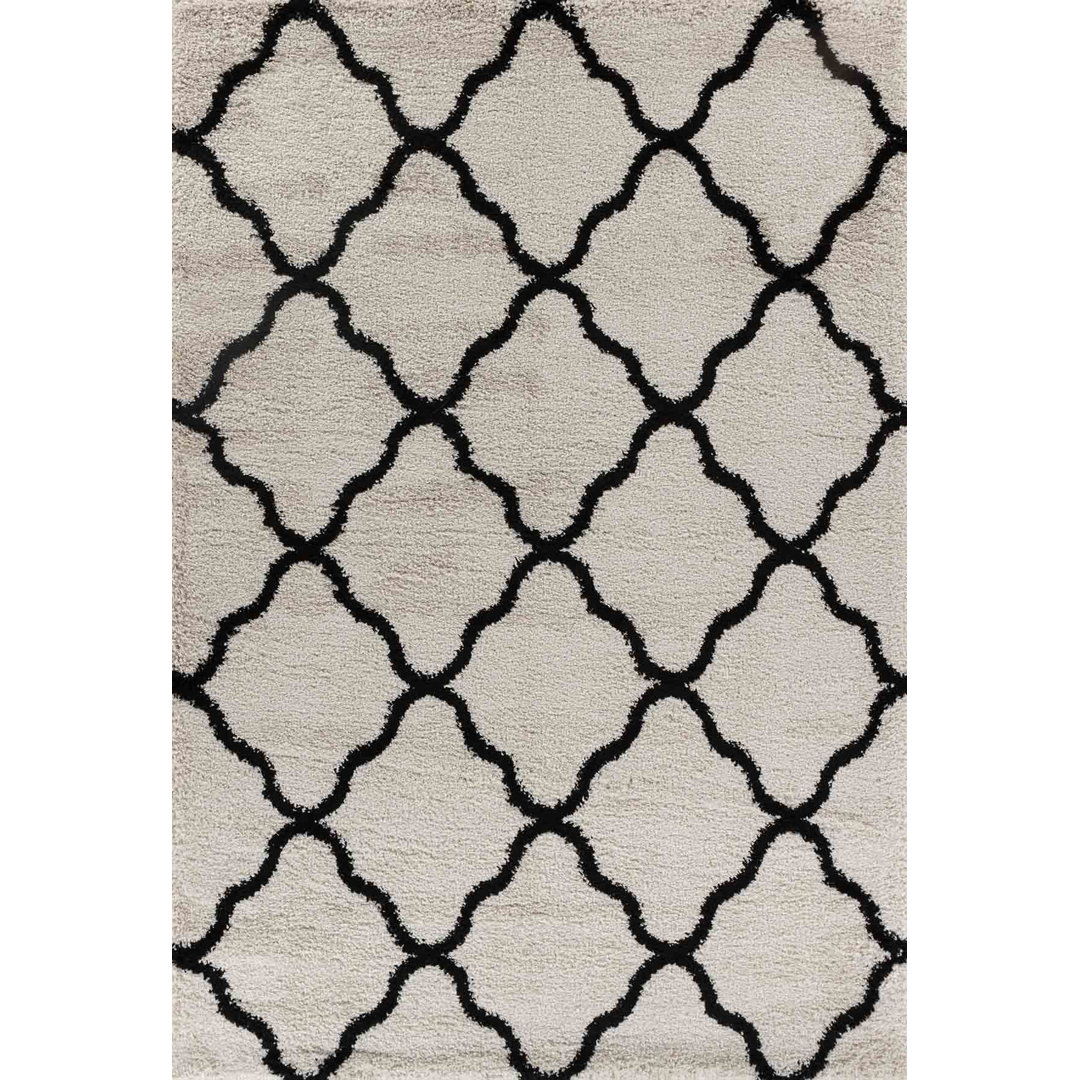 Morrocan Berber Living Room Bold Trellis Design Shaggy Area Rugs