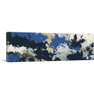 " Blue Tan Black Gray Modern " Painting Print