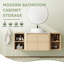 Meuble-lavabo simple mural 54 po avec plateau en pierre reconstituée et portes à fermeture en douceur 54 po