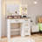 Vanity Desk With Mirror, Light Bulbs, Drawers, Shelves, And Stool – Makeup Table For Bedroom-2129802419