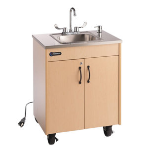 Oz 's River Portable Sinks Lil' Premier SI, station de lavage des mains à l'eau chaude en acier inoxydable pour les garderies et les salles de classe, lavabo portable autoportant certifié NSF