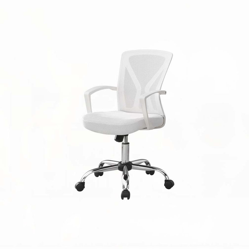 Office Chair,Adjustable Height,Swivel,Ergonomic,Armrests,Computer Desk,Work,Contemporary,, White
