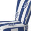 Chaise d'appoint rembourrée à motif blanc et bleu