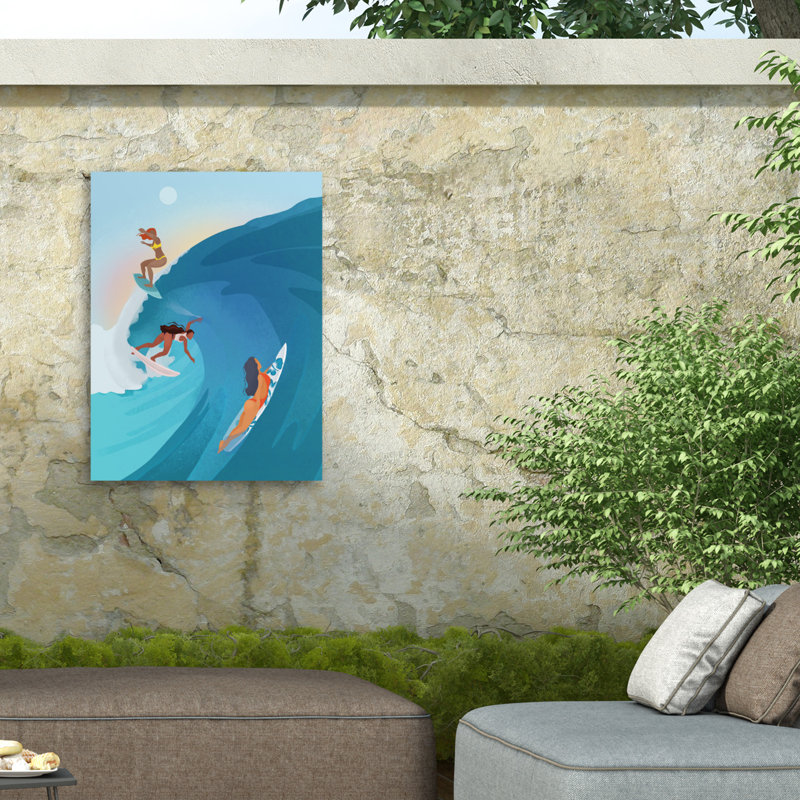 Surfeurs bolognais sur toile, H 19 po x l 14 po