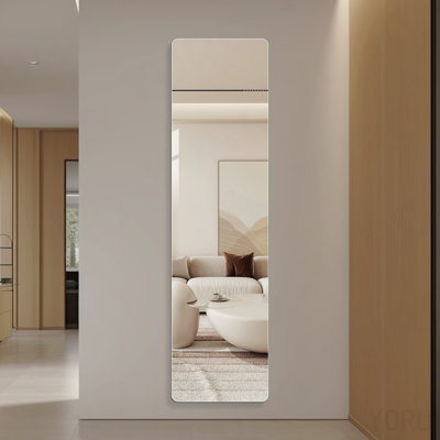 59 In. X 16 In. Rectangular Full Length Wall Mirror, 5mm Copper-Free Silver Glass Dressing Mirror For Bedroom And Closet, Shatter-Resistant Backing