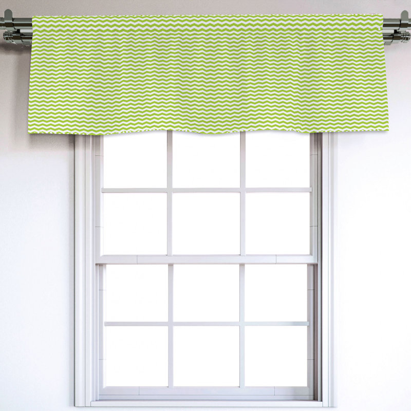 Sateen Chevron Ruffled Window Valance