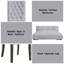 Élégantes chaises d'appoint rembourrées en lin gris avec dossier capitonné et pieds fuselés, ensemble de 2 pour un repas moderne