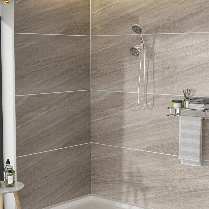 Grande pomme de douche 4,7 po et douchette à main 7 po avec finition double