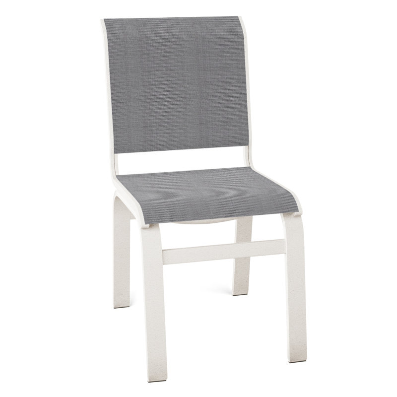 Chaise d'appoint de salle à manger Hiraku, Titane Sunbrella®, Neige texturée