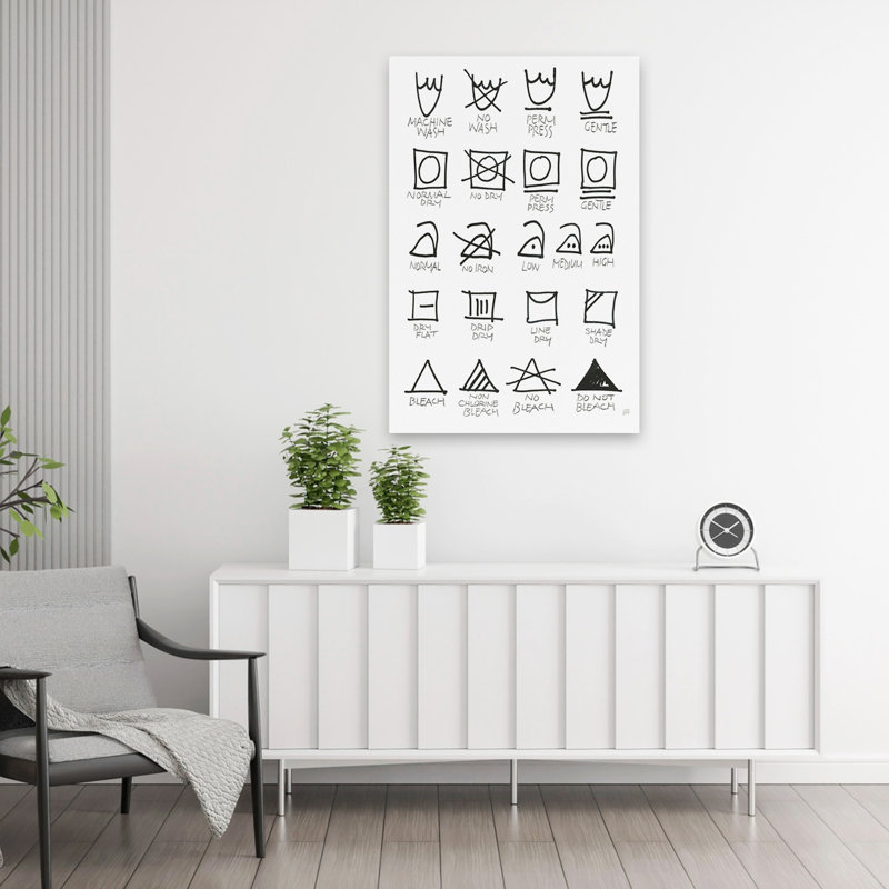 Blanchisserie, icônes, blanc, noir, noir et blanc, H 36 po x l 24 po