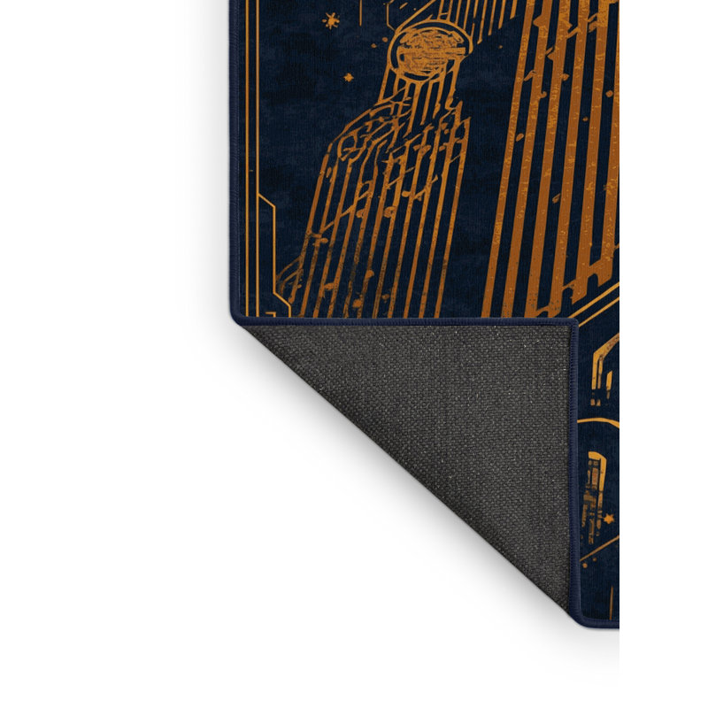 Tapis arc-en-ciel doux moelleux et moelleux de couleur art déco Fallston, 5 x 7