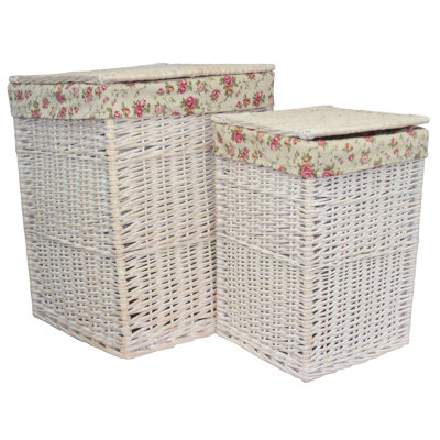 Wicker Square Laundry Basket with Lining