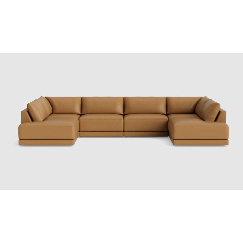 Eva Sectional, Leather - Butterscotch