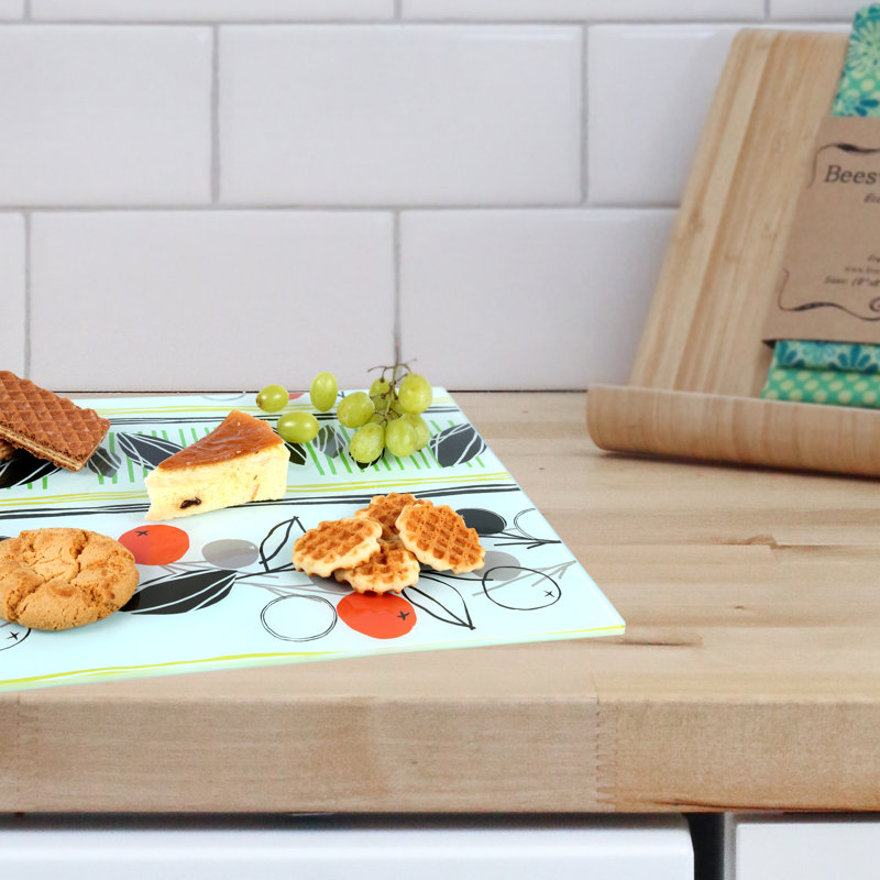 Ebern Designs Glass Cheese Board