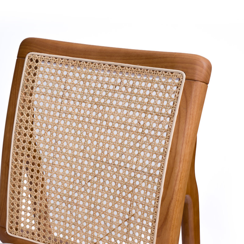 Ensemble de 2 chaises de salle à manger modernes en rotin, chaises en bois massif tressé pour la cuisine