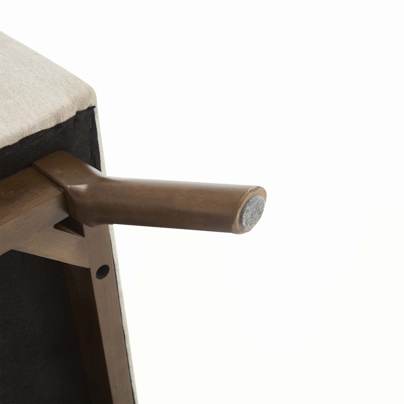 Versatile Solid Wood Ottoman with Internal Storage for Various Rooms, Beige