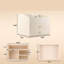 Beige Faux Leather Makeup Organiser with 2 Drawers Compact Vanity Organizer