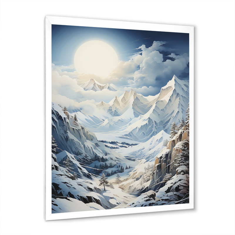 Majestic Mountain Peaks I, H 40 po x l 30 po x P 1,5 po, Cadre simple blanc