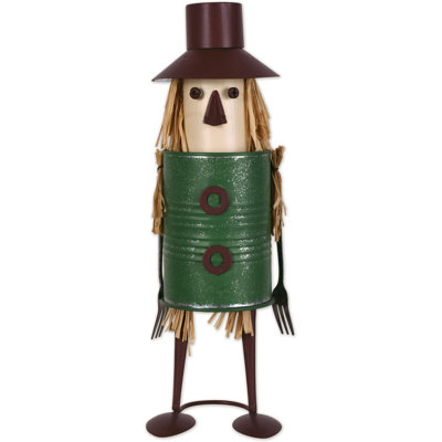Rustic Galvanized Metal Scarecrow Figurine - 224380E4FD614FFB9DAE8FE3AE1806A4