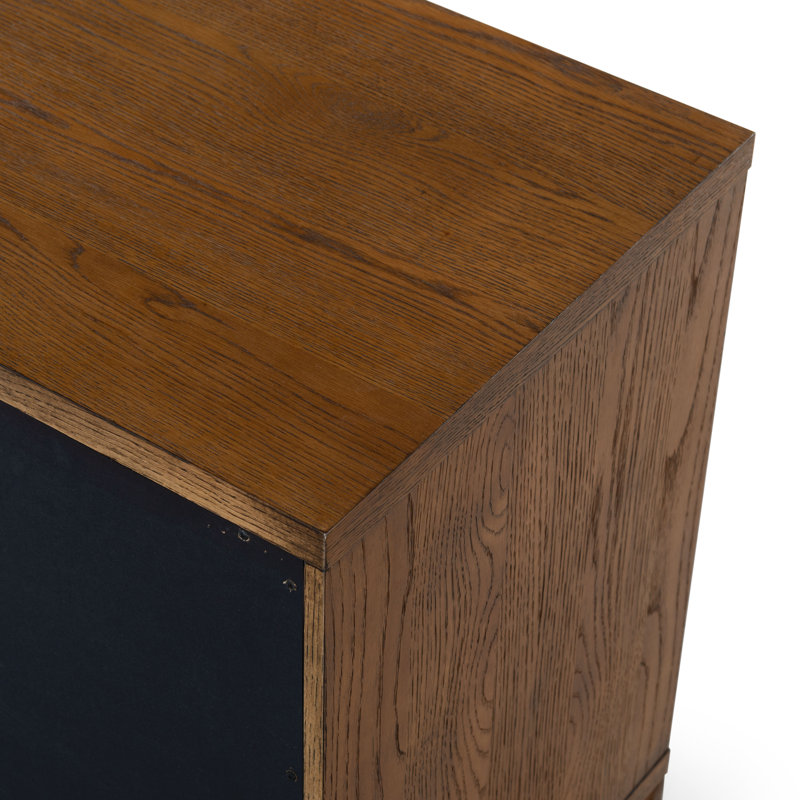 Tobiette 2 Drawer Wood Nightstand, Medium Oak