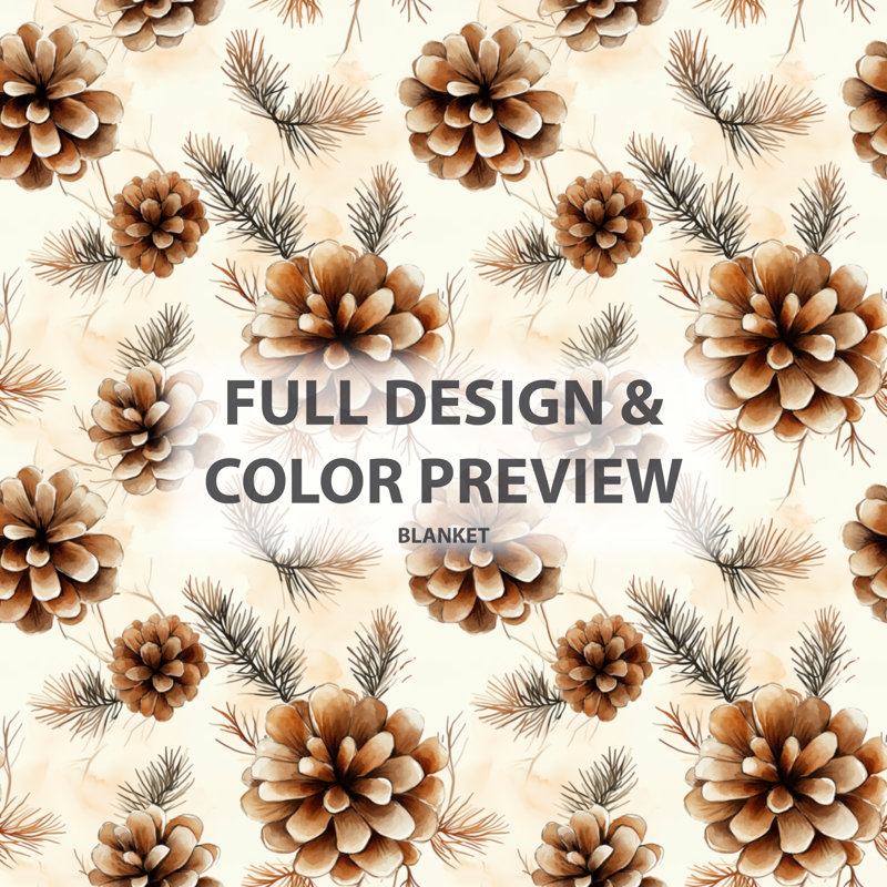 Jeté rustique brun clair à motif floral rustique Pinecone