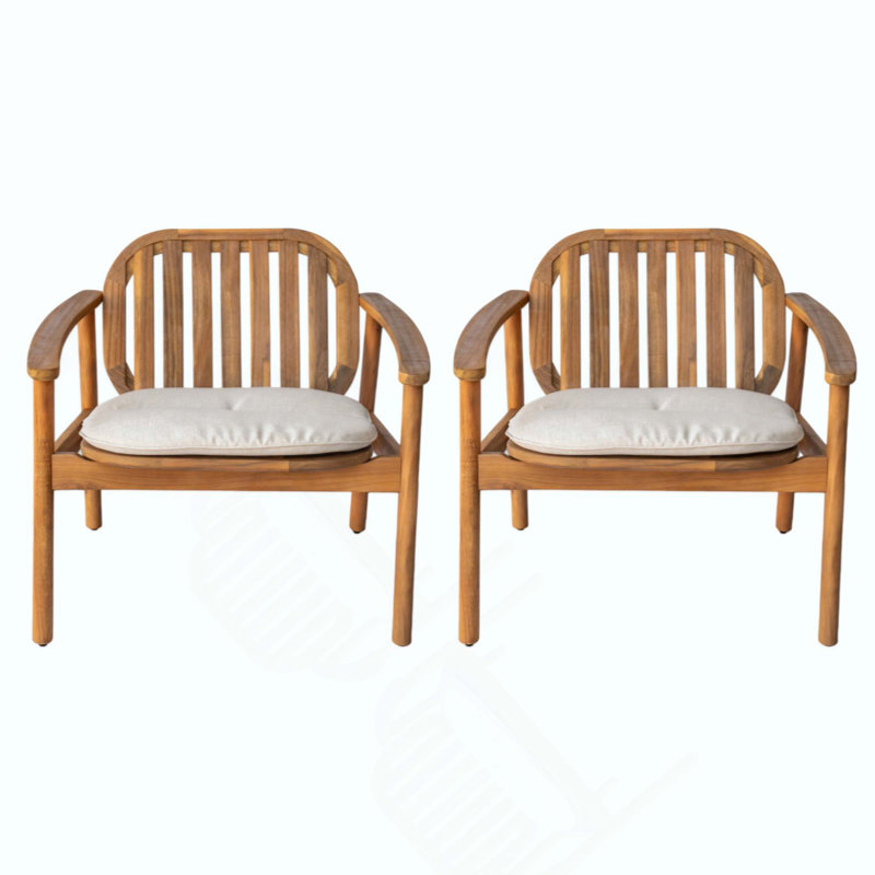 Fauteuil club avec coussin, ensemble de 2