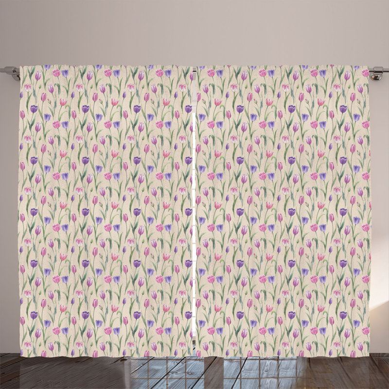 Polyester Semi Sheer Curtain Pair, 140cm W x 400cm L