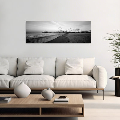 Santa Monica Pier California USA 1 Piece Wrapped Canvas Panoramic Wall Art